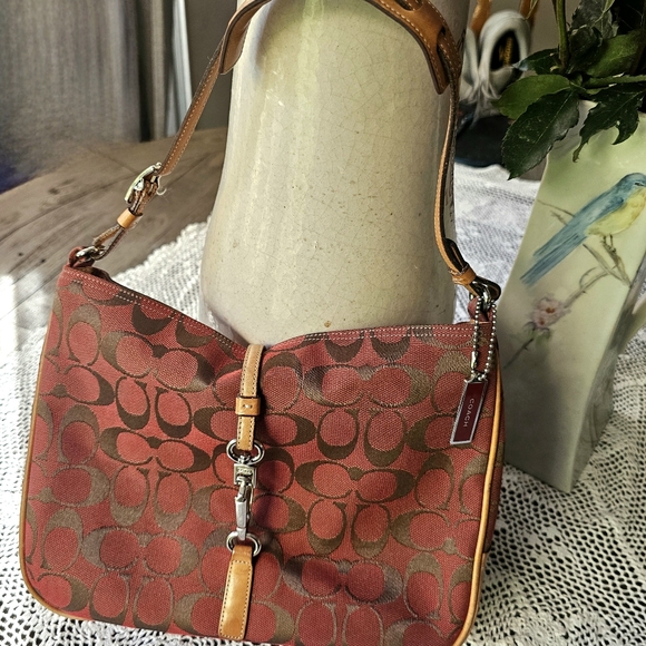 COACH Hamilton 6091 Boho Hand Bag Signature Monogram Canvas - Picture 1 of 16
